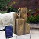 Solar Powered Outdoor Cascading Water Fountain Feature Led Lights Garden Statue