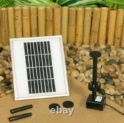 Solar Powered Pump Kit 200LPH Fountain Garden Pond Water Feature Cascade & Light