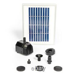 Solar Powered Pump Kit 200LPH Fountain Garden Pond Water Feature Cascade & Light