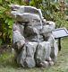 Solar Powered Rock Fall Fountain Outdoor Garden Cascading Water Feature Decor