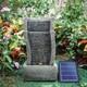 Solar Powered Rockery Water Feature Fountain With Led Light Garden Decor