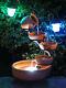 Solar Powered Terracotta Cascade With Light Garden Water Feature Fountain Bowls