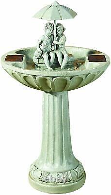 Solar Powered Umbrella Bird Bath Fountain Outdoor Water Feature Ornament 1170420