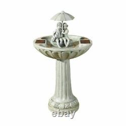 Solar Powered Umbrella Fountain Outdoor Water Feature No Mains