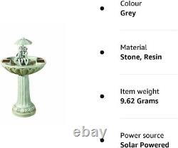 Solar Powered Umbrella Garden Water Feature Ornamental Outdoor Fountain Deco