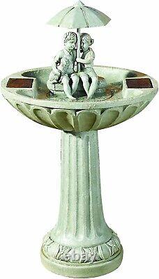 Solar Powered Umbrella Garden Water Feature Ornamental Outdoor Fountain Deco