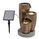 Solar Powered Water Feature Fountain Garden Outdoor Statue Decor With Led Light