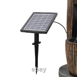 Solar Powered Water Feature Fountain Garden Outdoor Statue Decor with LED Light