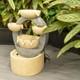 Solar Powered Water Feature Fountain Outdoor Natural Circles Garden Ornament