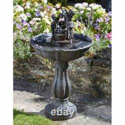 Solar Powered Water Feature Fountain Tipping Pail Garden Decorative Ceramic Gift