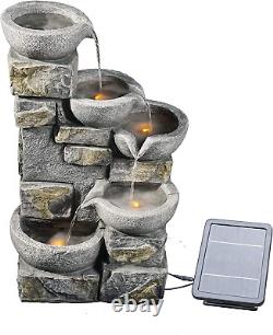 Solar Powered Water Feature, Indoor or Outdoor Garden Water Fountain, Indoor Wat