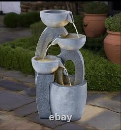 Solar Powered Water Feature Outdoor Fountain Garden Ornament LED Statue Light UK