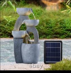 Solar Powered Water Feature Outdoor Fountain Garden Ornament LED Statue Light UK