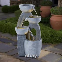 Solar Powered Water Feature Outdoor Fountain Garden Ornament LED Statue Light UK