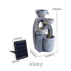 Solar Powered Water Feature Outdoor Fountain Garden Ornament LED Statue Light UK
