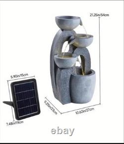 Solar Powered Water Feature Outdoor Fountain Garden Ornament LED Statue Light UK