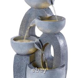 Solar Powered Water Feature Outdoor Fountain Garden Ornament LED Statue Light UK