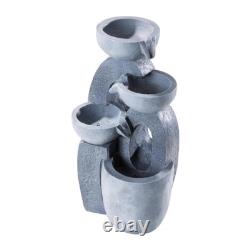 Solar Powered Water Feature Outdoor Fountain Garden Ornament LED Statue Light UK