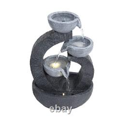 Solar Powered Water Feature Outdoor Fountain Garden Ornament LED Statue Lights