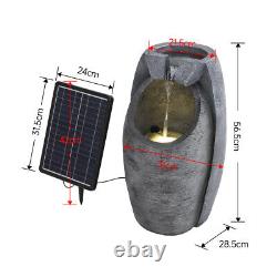 Solar Powered Water Feature Outdoor Fountain Garden Ornament LED Statue Lights