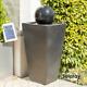 Solar Powered Water Feature Sphere Fountain With Led Lights H82cm Manila
