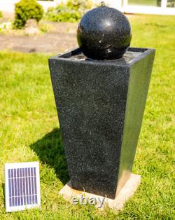 Solar Powered Water Feature Sphere Fountain with LED Lights H82cm Manila
