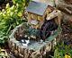 Solar Powered Water Mill With Night Light Fountain Outdoor Water Feature