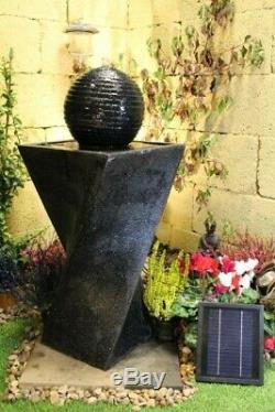 Solar Powered Water Pump Feature 200 Litres per Hour Stone Ball garden Fountain
