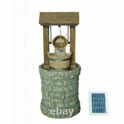 Solar Powered Well Garden Water Feature Outdoor Fountain