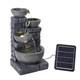 Solar Rock Cascading Fountain Outdoor Garden Water Feature Led Statue Decoration