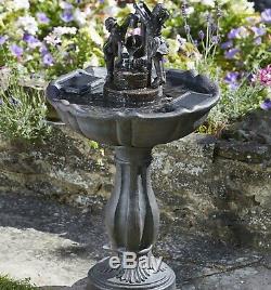 Solar Tipping Pail Garden Water Feature Fountain Bird Bath