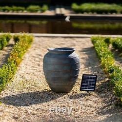 Solar Vase Water Feature Outdoor Patio Bubbling Fountain Battery LED Lights 49cm
