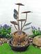 Solar Water Feature, Battery, 77cm High, Led Light Copper Effect Garden Fountain