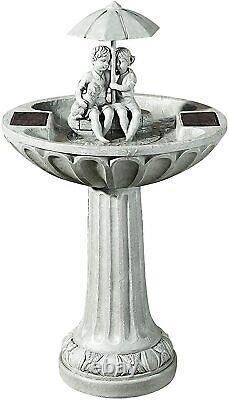 Solar Water Feature Boy Girl Garden Decoration Trickling Waterfall Fountain Gift