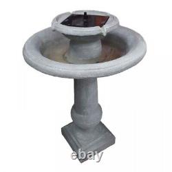 Solar Water Feature Fountain Garden Ornament Cascade Stone Effect Large Decor