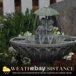 Solar Water Feature Fountain Garden Ornament Umbrella Waterfall Bird Bath