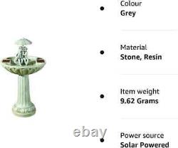 Solar Water Feature Fountain Garden Ornament Umbrella Waterfall Bird Bath