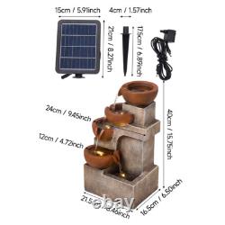 Solar Water Feature Fountain Rockery Garden Outdoor Decoration Relaxing Ambiance