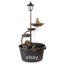 Solar Water Feature Fountain Woodside with 40W Solar Powered Light/Lamp