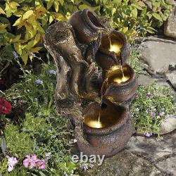 Solar Water Feature Outdoor Garden Decorative Solar Water Fountain Withered Tree