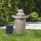 Solar Water Feature Outdoor Garden Resin Stone Led Fountain Cascading Waterfall