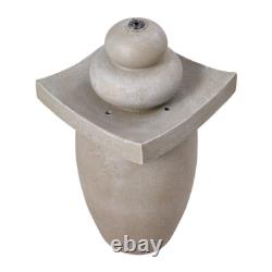 Solar Water Feature Outdoor Garden Resin Stone LED Fountain Cascading Waterfall