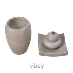 Solar Water Feature Outdoor Garden Resin Stone LED Fountain Cascading Waterfall