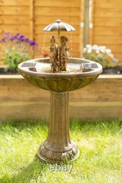 Solar Water Feature Singing In The Rain Garden Ornament Bird Bath Fountain Large