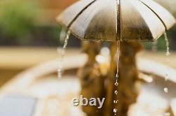 Solar Water Feature Singing In The Rain Garden Ornament Bird Bath Fountain Large