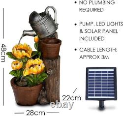 Solar Water Features for the Garden Outdoor Sunflowers Fountain with LED Light