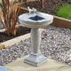 Solar Water Fountain Feature Feathered Friends Garden Outdoor Decor Stone Effect