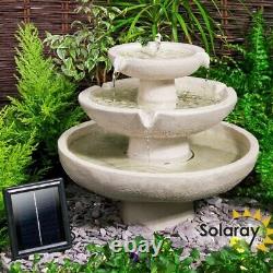 Solar powered water feature cascading water fountain garden patio relaxing