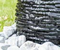 Sphere Water Feature Fountain Torver Slate Effect with LED Lights H56cm Garden