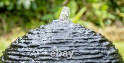 Sphere Water Feature Fountain Torver Slate Effect with LED Lights H56cm Garden